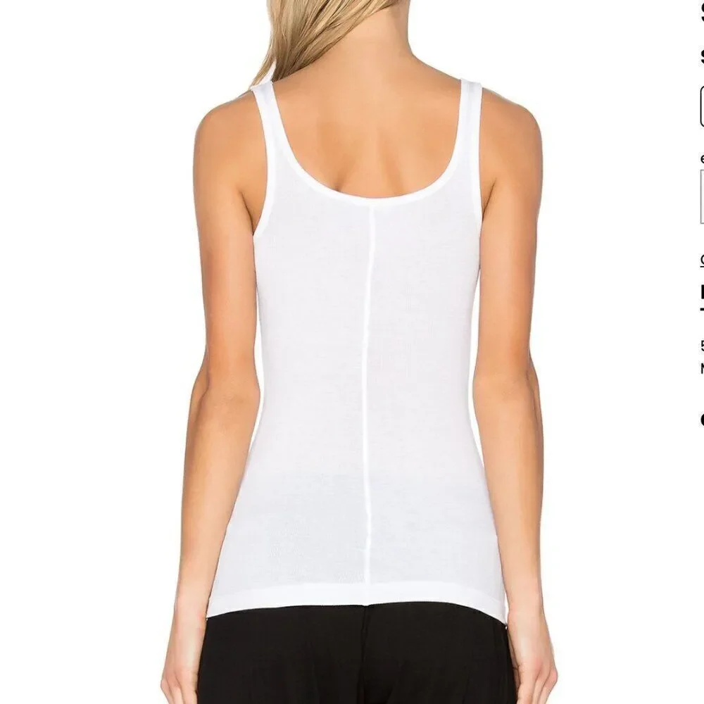 NWT XS White Vince Favorite Tank Modal Jersey Fitted Basic Soft BalletCore Long - Picture 10 of 10